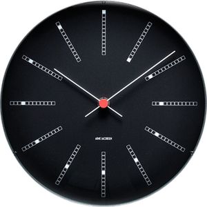 Arne Jacobsen Bankers Clock Wandklok Zwart - Ø 21 cm 43636