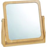 Relaxdays make up spiegel bamboe - cosmeticaspiegel - opmaakspiegel - draaibaar