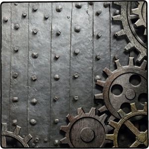 Offline - Speelmat: Rusty Gears - 50x50 cm - Polyester