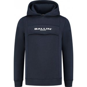 Ballin Amsterdam - Jongens Regular fit Sweaters Hoodie LS - Navy - Maat 16