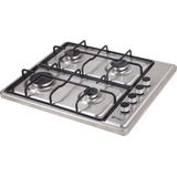 Wiggo WH-G604F(X) – Vrijstaande gaskookplaat – 60 cm – 4 kookzones – Geschikt voor aardgas en butaangas – Thermokoppel beveiliging – Roestvrijstaal