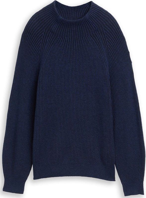 Tom Tailor - 1047670 - Sweatshirt - Losvallend - Opstaande Kraag - Ribstructuur