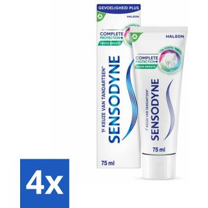 4 x Sensodyne - Tandpasta - Complete Protection + Fresh Breath - Frisse Adem - 75 ml - Tandpasta Gevoelige Tanden - Tandpasta Frisse Adem - Sensodyne - Mondverzorging - Gevoelige Tanden