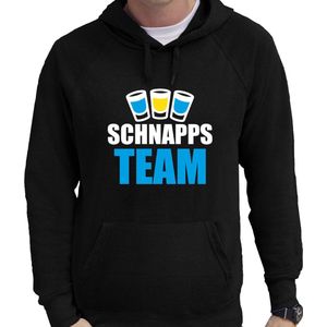 Apres ski trui met capuchon Schnapps team zwart  heren - Wintersport hoodie - Foute apres ski outfit/ kleding/ verkleedkleding XL