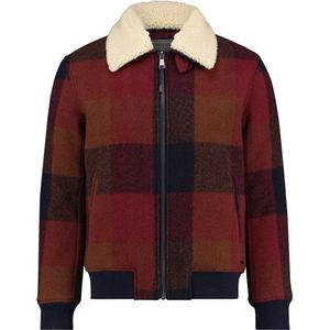 Purewhite - Wool Check Jacket - Bordeaux - Herenjas