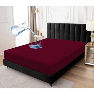 Matrasbeschermer 140 x 200 cm - Waterdicht en ademend - Matrashoes in wijnrood Matteress Cover