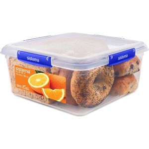 voedselbewaarbak, 5,5 liter vierkant, stapelbare en luchtdichte voorraadbak met deksel, geschikt voor koelkast/vriezer, BPA-vrij kunststof