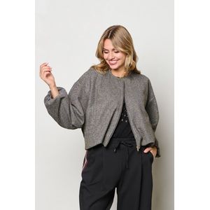 &Co - Dames - Lichtgewicht Jas - Grijs - Jersey Glitterstof