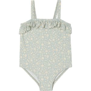 Badpak - Saliegroen - 1-delig - Voor Babymeisjes - Bloemenmotieven