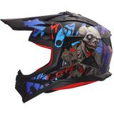 LS2 MX708 Fast II crosshelm Zombie II glans zwart rood blauw XS