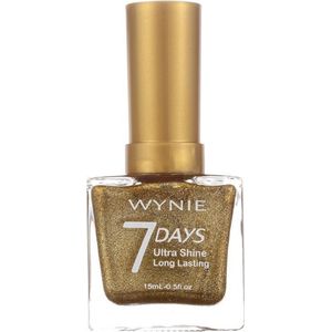 Wynie - Nagellak 7 Days Ultra Shine Long Lasting - Goud Mini Glitter/Shimmer/Metallic  - 1 flesje met 15 ml inhoud - Nummer 545