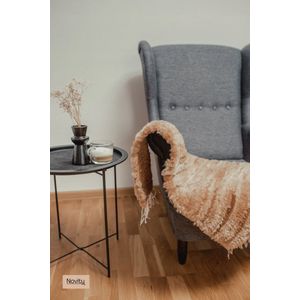 Novity® | Natuurlijke Schapenvacht Tapijt – Geweven & Handgemaakt – Leren Bedsprei