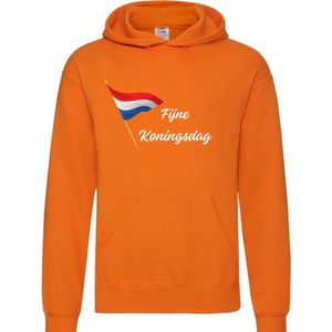Koningsdag - Hoodie - Oranje feest - Oranje hoodie met witte tekst - Maat Small - Grappige teksten - Koningsdag Cadeau - T-Shirt cadeau - Quotes - verjaardag - Nederlandse vlag