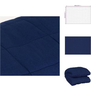 The Living Store Verzwaringsdeken Katoen - 137x200 cm - 10 kg - Blauw