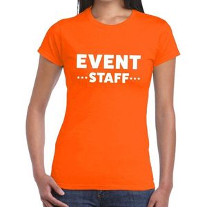 Event staff tekst t-shirt oranje dames - evenementen personeel / crew shirt M