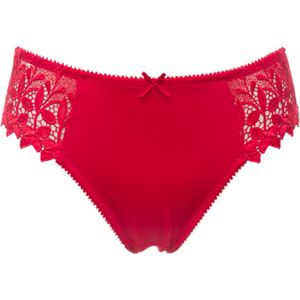 Guy de France - Slip micro + broderie - Rood - S