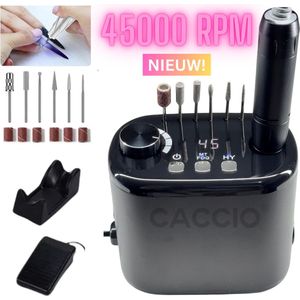 Elektrische Nagelvijl-45.000RPM-Elektrische Nagelfrees set-Nagelvijl elektrisch-60W-Incl. 6nagelbitjes-6 schuurrolletjes-Manicure en Pedicure Voeten en Handen-Vijl-Acrylnagels-Gelnagels-Nepnagels-manicure pedicure set