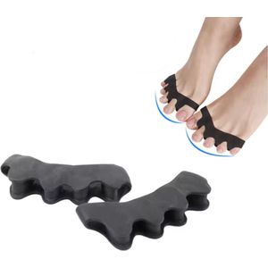 CHPN - Teencorrectie - Teenspreiders - Zwart - 2 stuks - Pijnlijke tenen - Tenen spreiden - Hallux Valgus - Grote teen corrector - Zwart - 1 paar