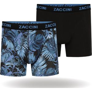 Zaccini Cotton Stretch Boxershorts - Blauw / Zwart - 2 stuks - Heren onderbroeken - Boxer - 95% Katoen - Maat S