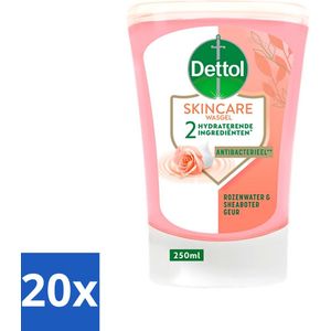 20 x Dettol - Wasgel Navulling - Skincare - Rozenwater & Sheaboter - 250 ml - Hygiëne - Handreinigen - Zachte Huid - Gezonde Gewoontes