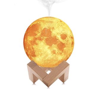 Maan Luchtbevochtiger 880ML | Moon Slaaplamp | Vernevelaar, Verdamper, Bevochtiger, Diffuser | Huis, Slaapkamer, Keuken, Kantoor, Badkamer | Woonaccessoire | Cadeau voor Man & Vrouw | Wit