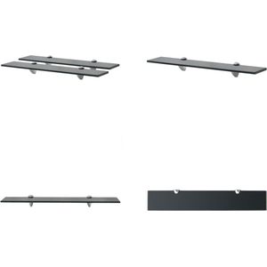 vidaXL Schappen zwevend 2 st 60x10 cm 8 mm glas - Zwevende Plank - Zwevende Planken - Wandplank - Wandplanken