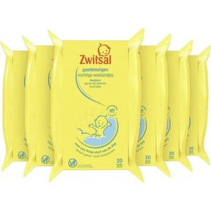 Zwitsal Goedemorgen Baby Vochtige Washandjes - 6 x 20 stuks - Voordeelverpakking