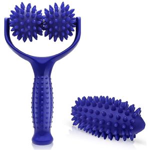 EXCITAT Massageroller - Massageroller met handvat - Vervangbare massageroller - Massageroller met 3 kleine egelballen - Geschikt voor benen, voeten, schouders, rug, armen, handen