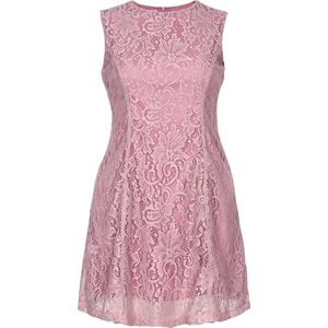 La V  A lijn kanten jurk met mouwloze Oud roze - 128