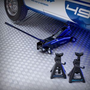 Datona® Garagekrik 3 ton + assteunen 3 ton - Zwart