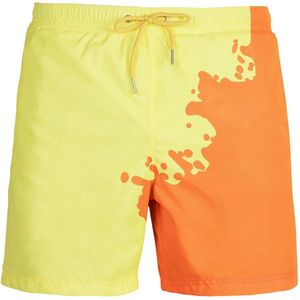 SEA'SONS - Zwembroek Heren - Kleurveranderend - Sneldrogend - Oranje - Maat S (SEASONS - Kleur veranderend)