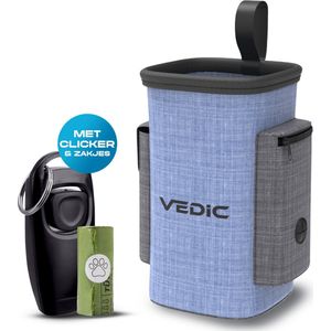 VEDIC® - Hondentraining Starterspakket - Beloningszakjes - Beloningstasje Blauw - Composteerbare poepzakjes - Honden clicker