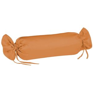 sleepling 15 x 40 cm satijnen kussensloop | kussenhoes van 100% zijdezachte katoen | voor nekkussen | Made in EU | wasbaar op 60 graden | oranje