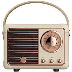 Retro radio Bluetooth-luidspreker Draagbare subwoofer Nostalgie - Melkwit