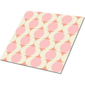 Tulup PVC Tegels - Retro Patroon Vinyl Tegels - 30 cm x 30 cm - Roze Zelfklevende Vinyl Tegels - Verpakking van 9 stuks - Wand PVC Tegels - Kinderen Plaktegels - Vinyl Wandtegels - Plaktegels keuken en Badkamer