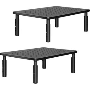 Verstelbare Ergonomische Monitorverhoger - Geventileerd Metalen Platform voor Computer, Laptop, iMac, PC en Printer - 2 Packs
