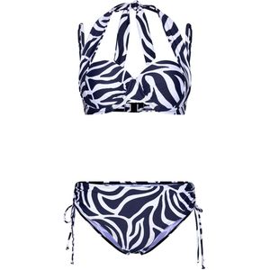 Pastunette Bikini Animal Shell - Blauw/Wit - 4-ways - Maat 36
