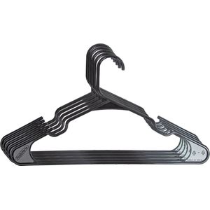 Plasticforte - Kledinghangers - Zwart - Kunststof - Set van 15 stuks