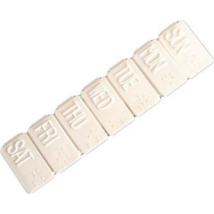 Knaak Pillendoos 7 dagen indeling - Pillendoosje voor 1 week - Met Braille Aanduiding - Dagaanduiding - Wit