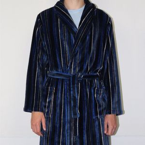 Paul Hopkins Heren Badjas - Kamerjas - Fleece - Kobalt Blauw - Maat S