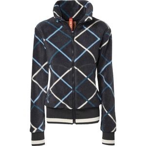 PK International Sportswear - Fleecevest - Voering - Geruit - Ritszakken - Magnum - All Over Charcoal - Donkerblauw - 158
