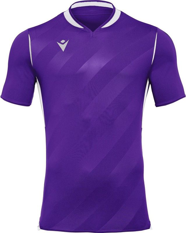 Macron Kimah Shirt Korte Mouw Heren - Paars / Wit | Maat: 3XL