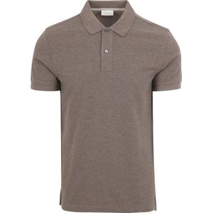 Profuomo - Piqué Poloshirt Taupe - Modern-fit - Heren Poloshirt Maat L