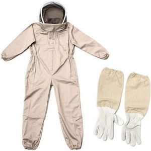 Bijenteelt Pak Full Body Geventileerde Bee Keeper met XXL Katoen Ronde Sluier .