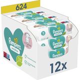 Pampers Sensitive Babydoekjes - 12 Verpakkingen = 624 Billendoekjes