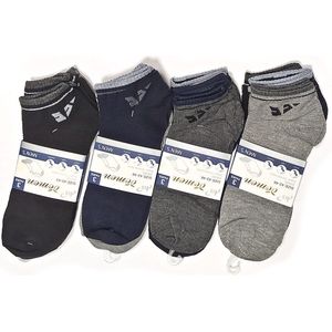 Invisible socks- Heren - Grijs/Zwart - 6 Paar - Maat 40/43