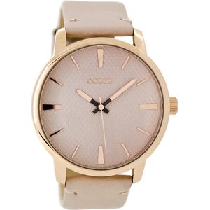 OOZOO Timepieces - Rosé goudkleurige horloge met oud roze leren band - C9021