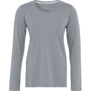 Knit Factory Lily Shirt - Dames shirt met ronde hals - T-shirt met lange mouwen - Shirt voor het voorjaar en de zomer - Superzacht - Shirt gemaakt van 96% viscose & 4% elastaan - Licht Grijs - XL