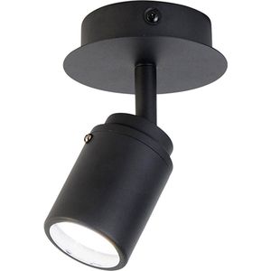 QAZQA ducha - Moderne LED Dimbare Smart Plafondlamp incl. wifi met Dimmer voor badkamer - 1 lichts - Ø 10 cm - Zwart -
