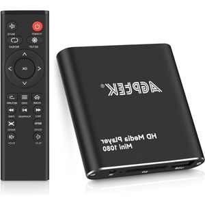 Multimediaspeler 1080P Digitale Mediaspeler Mini HD Media Player voor -MKV/RM- HDD USB-Drives en SD-kaarten - zwart iptv box